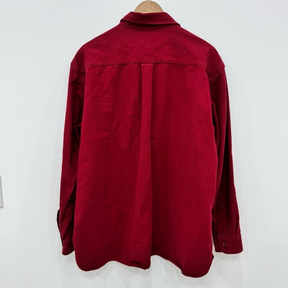 L.L. Bean Flannel Chamois Thick Button Shirt Sz XL regular fit warm Red - Picture 4 of 6